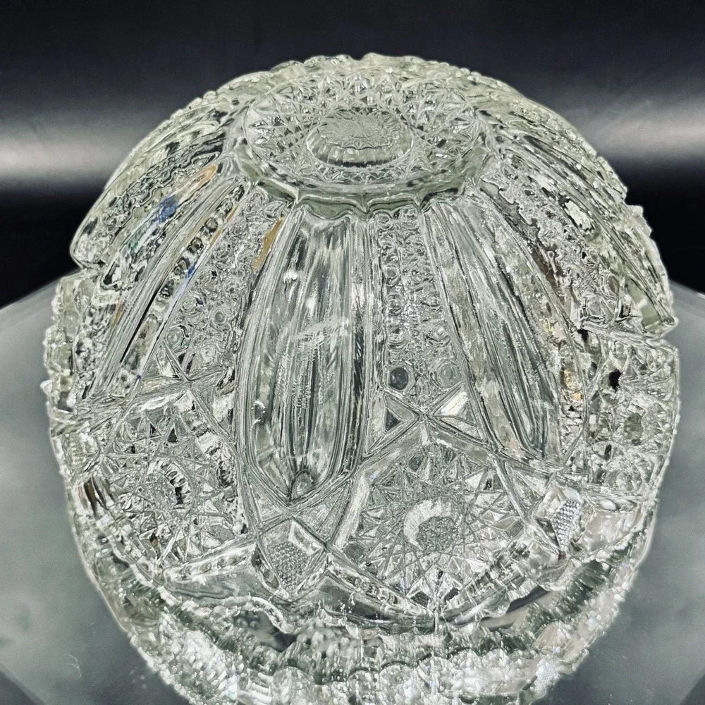 Vintage Mckee Glass Co Clear Pressed Glass Serving‎ Bowl Sawtooth Rim Heavy